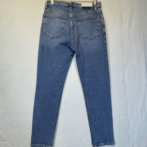 RE/DONE Blue Cotton Blend 90s Denim Button Fly High Rise Ankle Crop Jean Size 29 - Picture 5 of 9